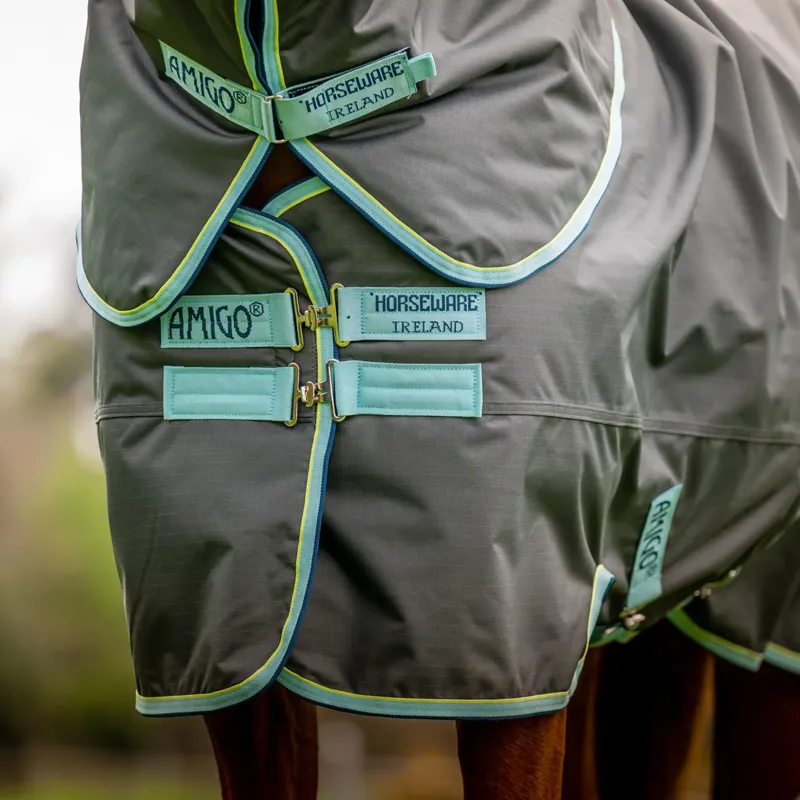 Horseware Amigo Hero 600D Ripstop Plus 200g Turnout Rug - Shadow/Blue Haze-1