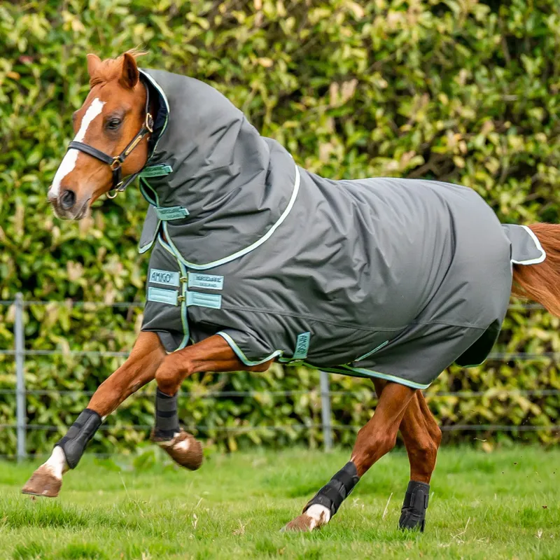 Horseware Amigo Hero 600D Ripstop Plus 200g Turnout Rug - Shadow/Blue Haze-2