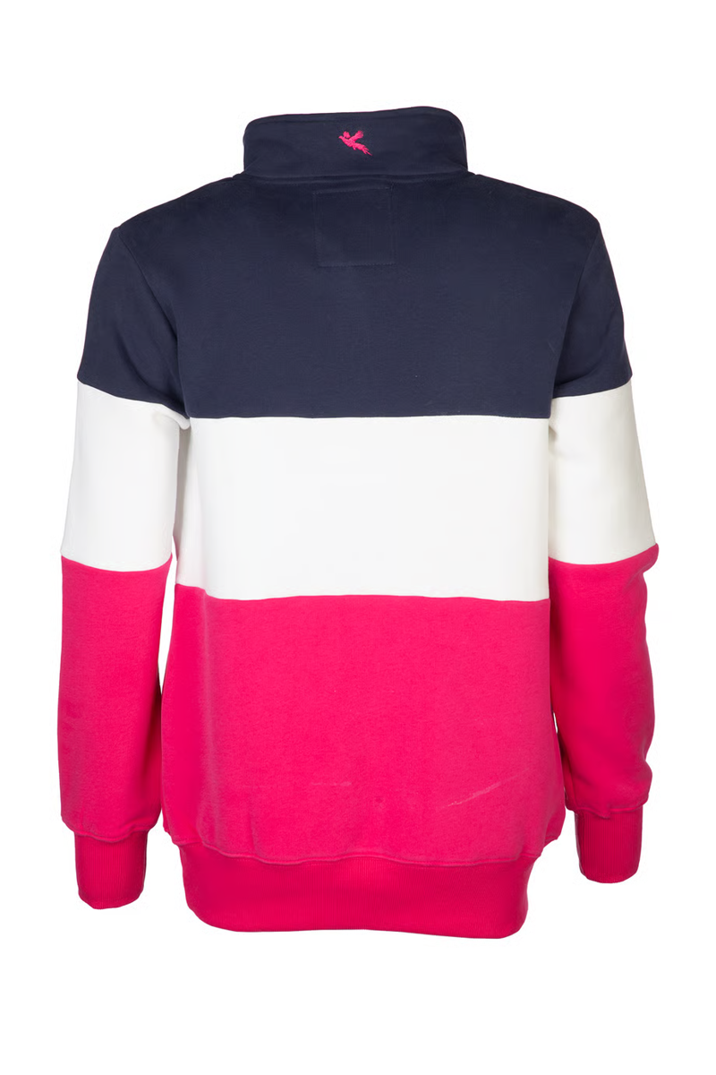 Rydale Ladies Byland Sweatshirt - Cow Navy/White/Bonbon-1