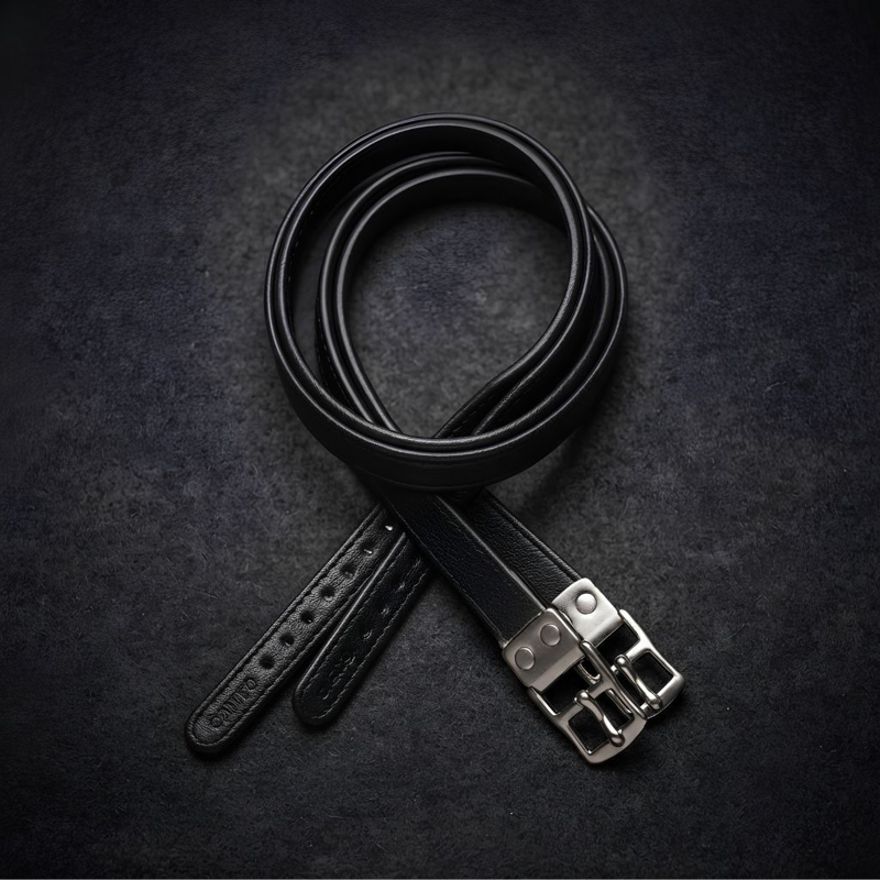Cameo Competition Calfskin Stirrup Leathers - Black-1