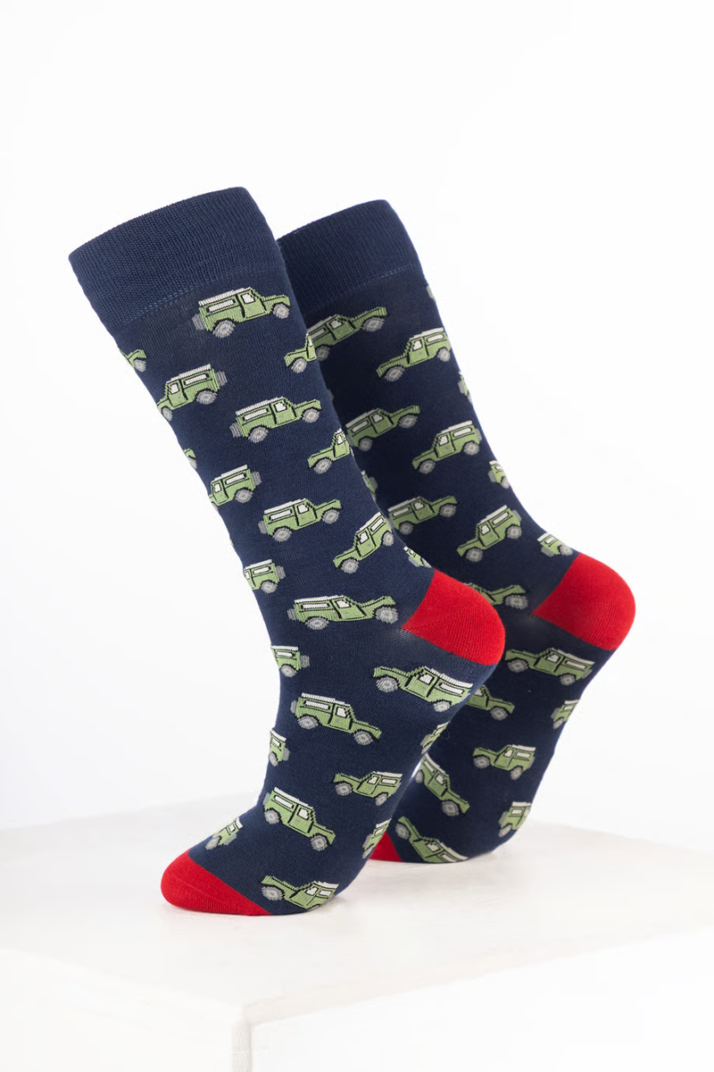 Rydale Men's Bamboo Rich Car Ankle Socks Pack of 10 - 4X4 Navy-1