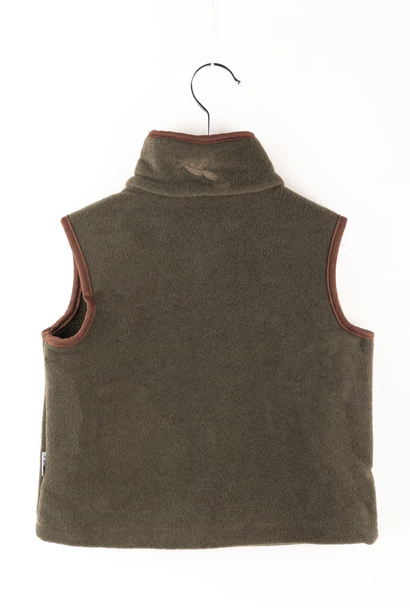 Rydale Huggate Kid's Mini Fleece Waistcoat - Tractor Khaki/Blue-1