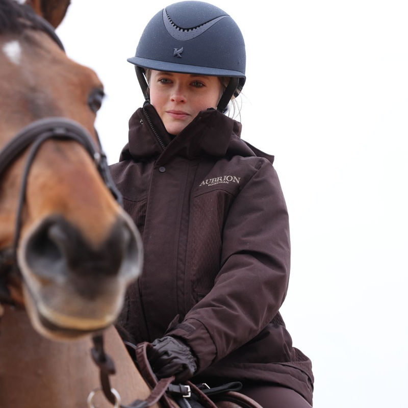 Shires Aubrion Equestrian Winter Coat Young Rider - Espresso-6