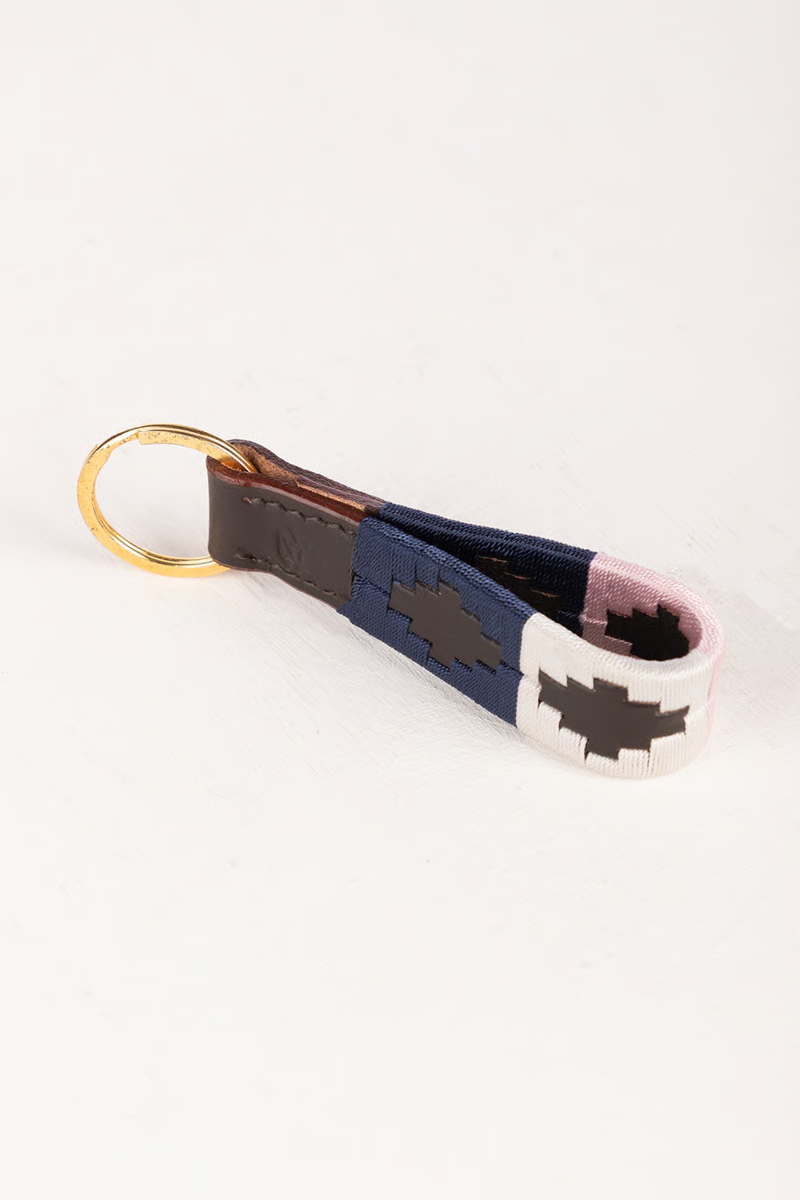 Rydale Askwith Leather Loop Polo Keyring - Denim/White/Sorbet
