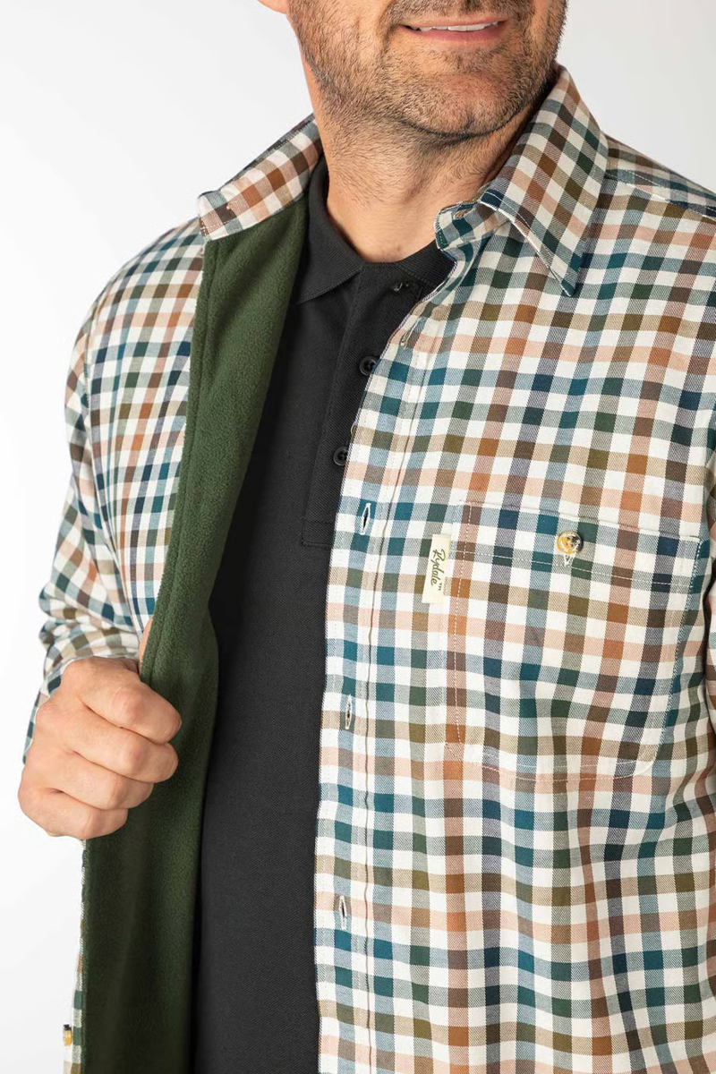 Rydale Men's Fleece Lined Shirt - Harvest Dark Check-3