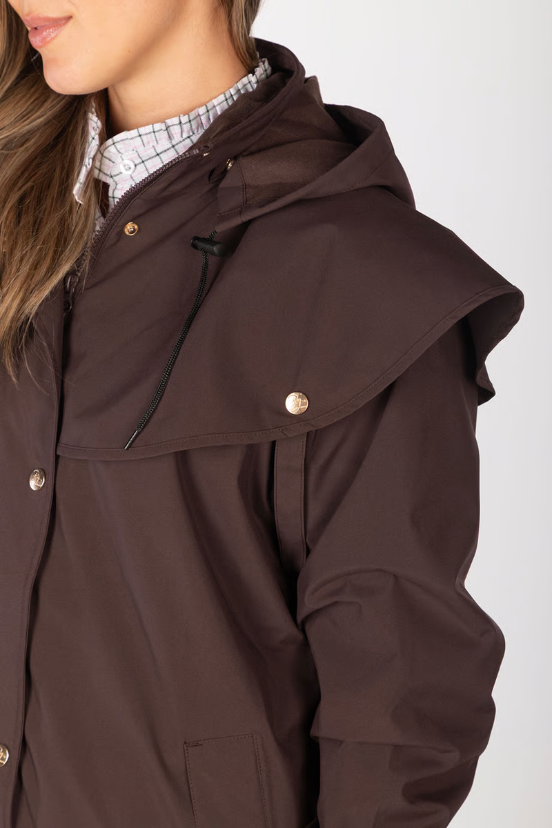 Rydale Ladies Bramham Full Length Coat - Dark Brown-6