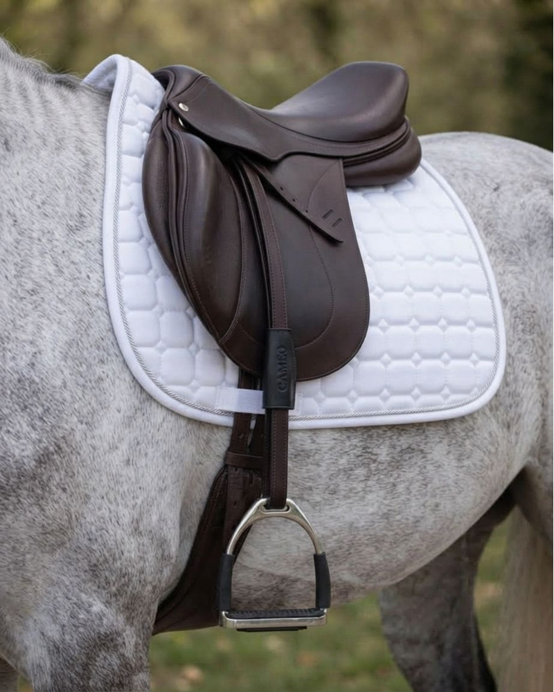 Cameo Competition Dressage Mono Stirrup Leathers - Dark Brown-1