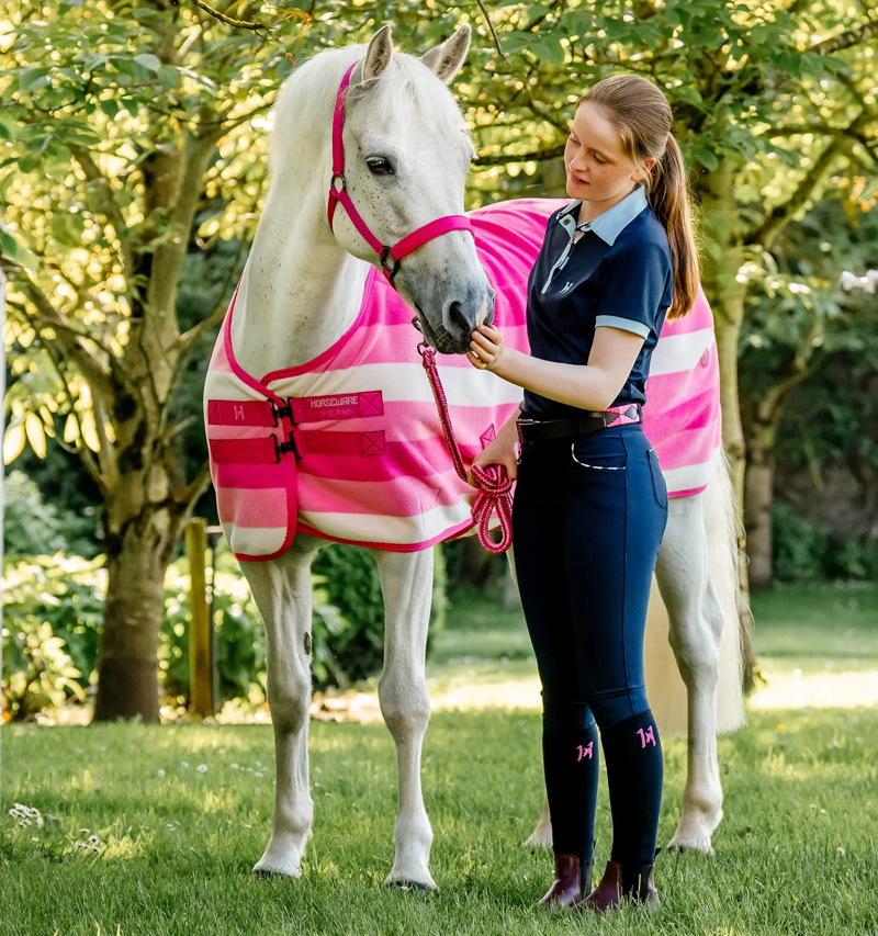 Horseware Ireland Newmarket Fleece Cooler Rug - Witney Pink-4