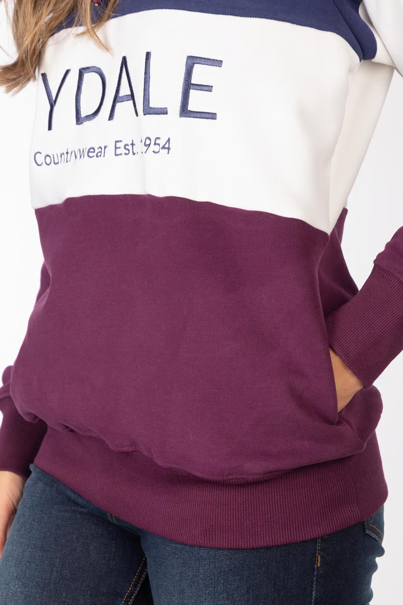 Rydale Ladies Byland Sweatshirt - Rydale Berry/White/Denim-3