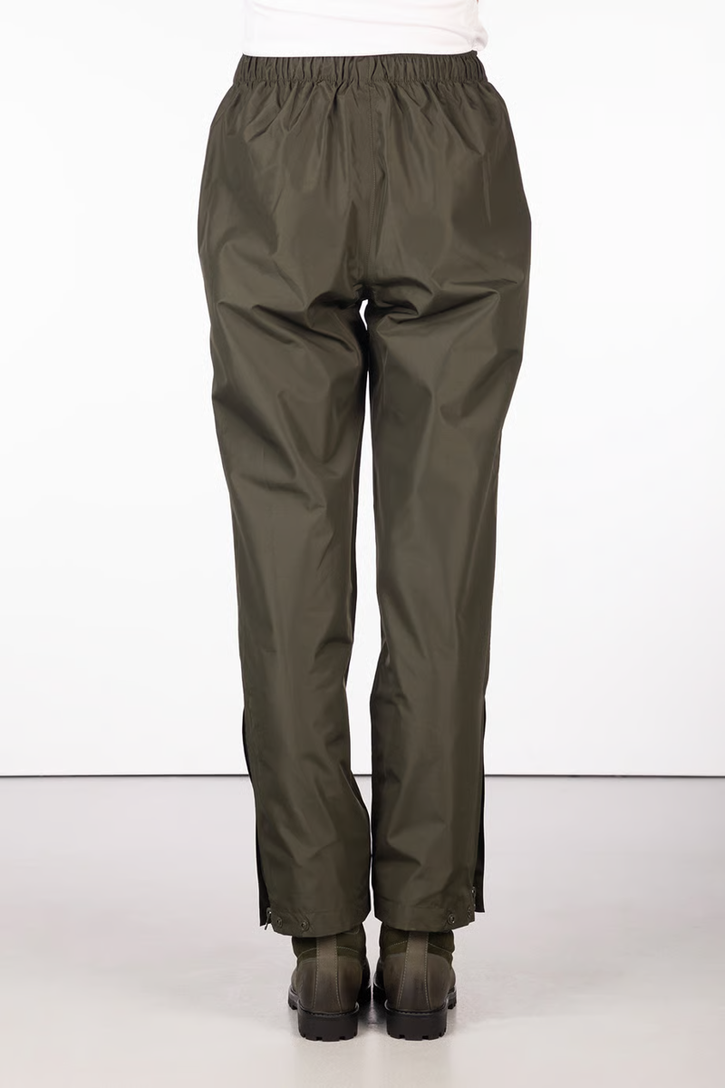Rydale Ladies Waterproof Overtrousers - Khaki/Silver-3