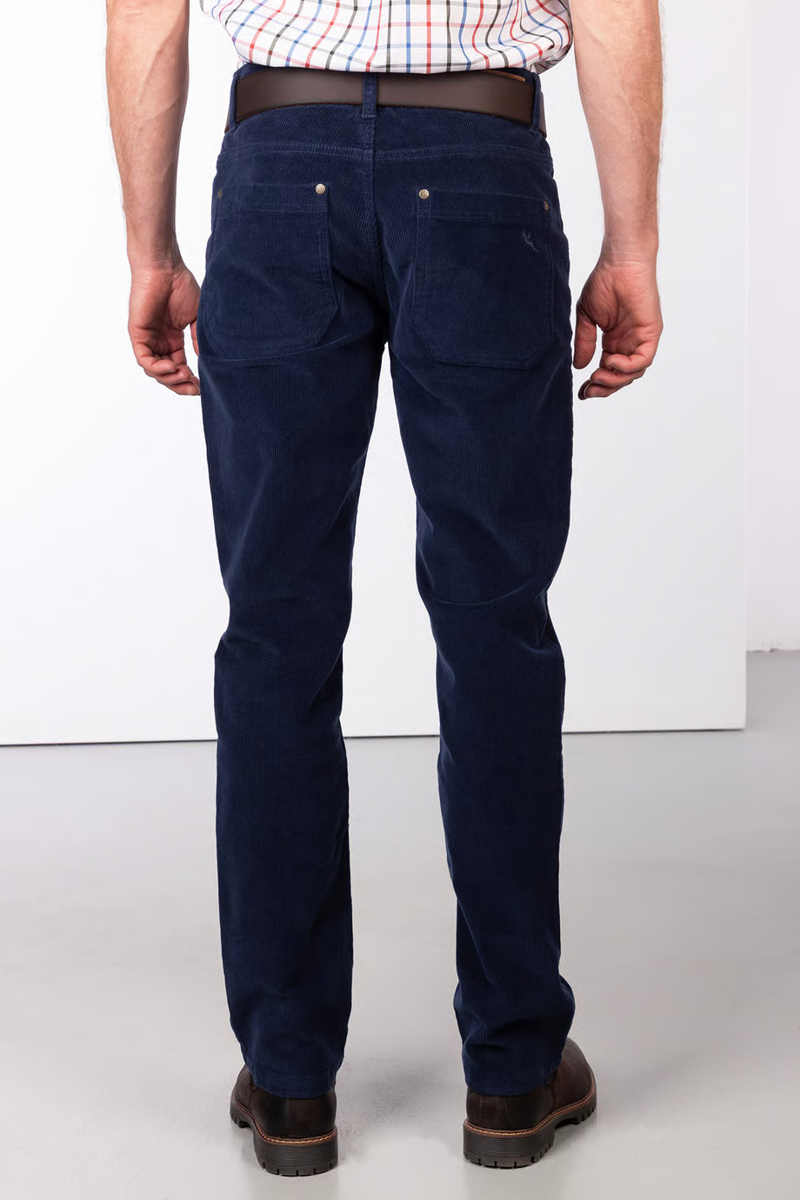 Rydale Men's Straight Leg Corduroy Trousers - Rupert - Navy-2