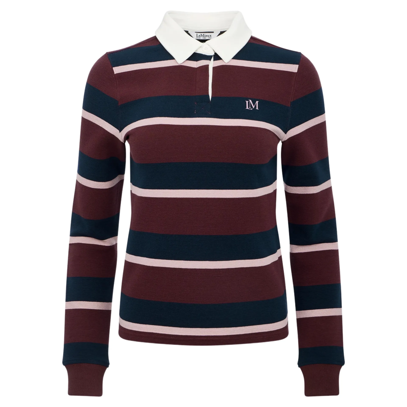 LeMieux Sloane Stripe Rugby Shirt - Bramble