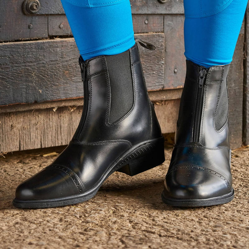 Brogini 401 Tivoli Leather Paddock Boots - Black-1