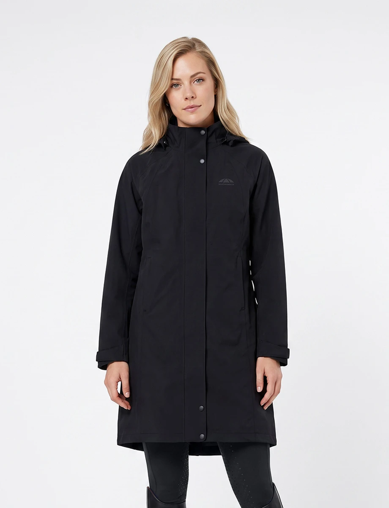 WeatherBeeta Ladies Windbreaker Reflective Longline Riding Jacket - Black