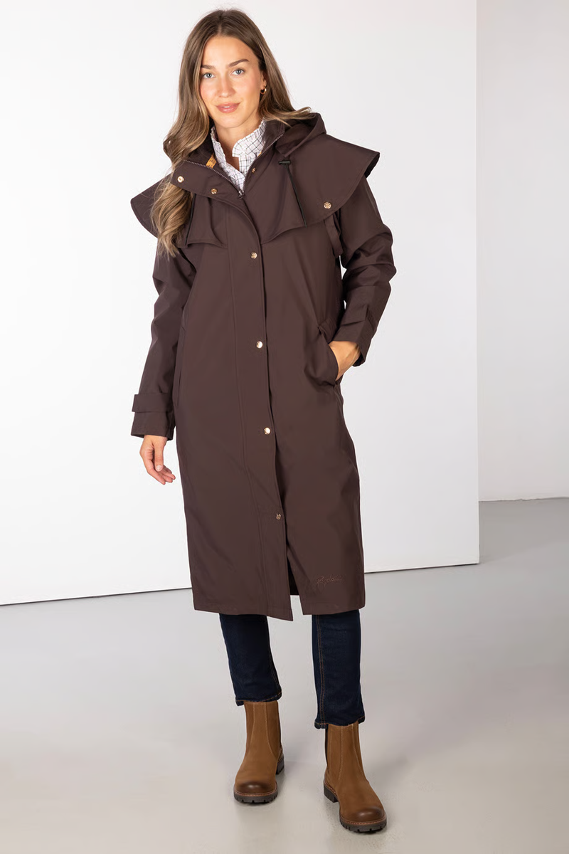 Rydale Ladies Bramham Full Length Coat - Dark Brown-3
