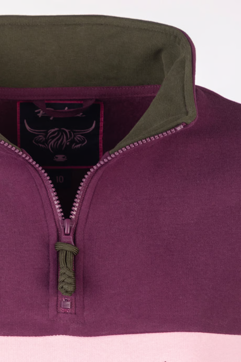 Rydale Ladies Byland Sweatshirt - Cow Olive/Sorbet/Berry-7