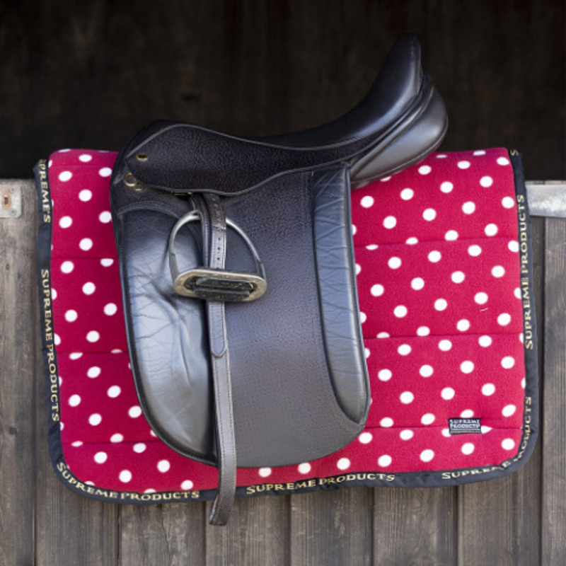 Supreme Products Dotty Fleece Saddle Pad - Rich Raspberry