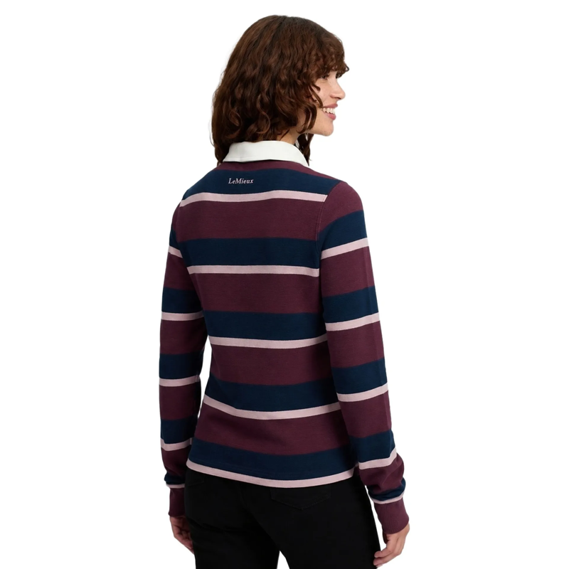 LeMieux Sloane Stripe Rugby Shirt - Bramble-3