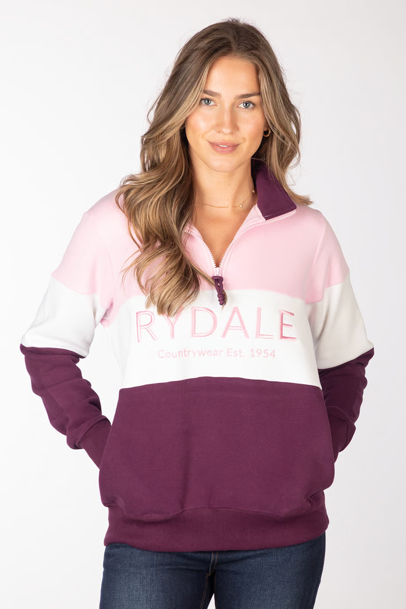 Rydale Ladies Byland Sweatshirt - Rydale Berry/White/Sorbet