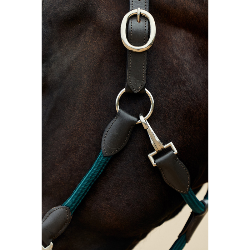 Dublin Leather Rope Headcollar - Hunter Green/Brown-3