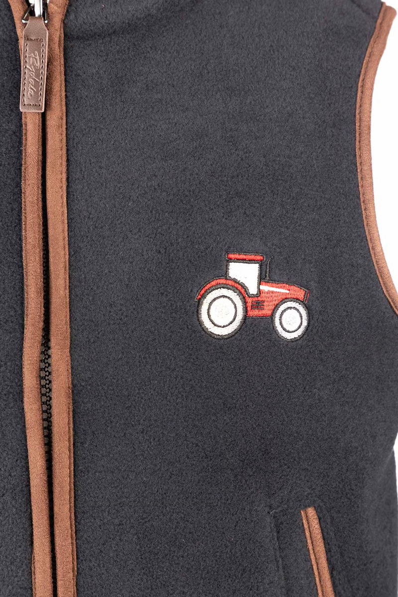 Rydale Junior Huggate Fleece Waistcoat - Tractor Ink/Red-2