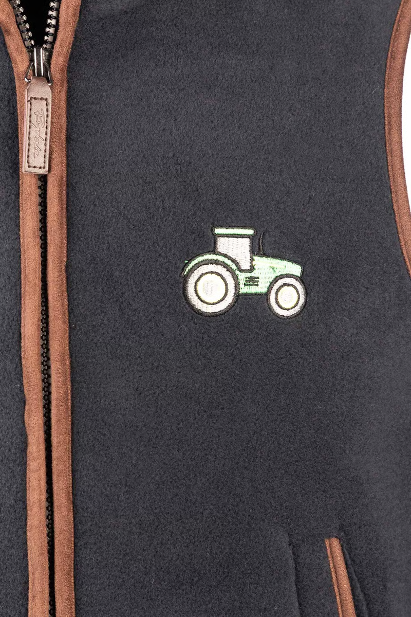 Rydale Junior Huggate Fleece Waistcoat - Tractor Ink/Green-2