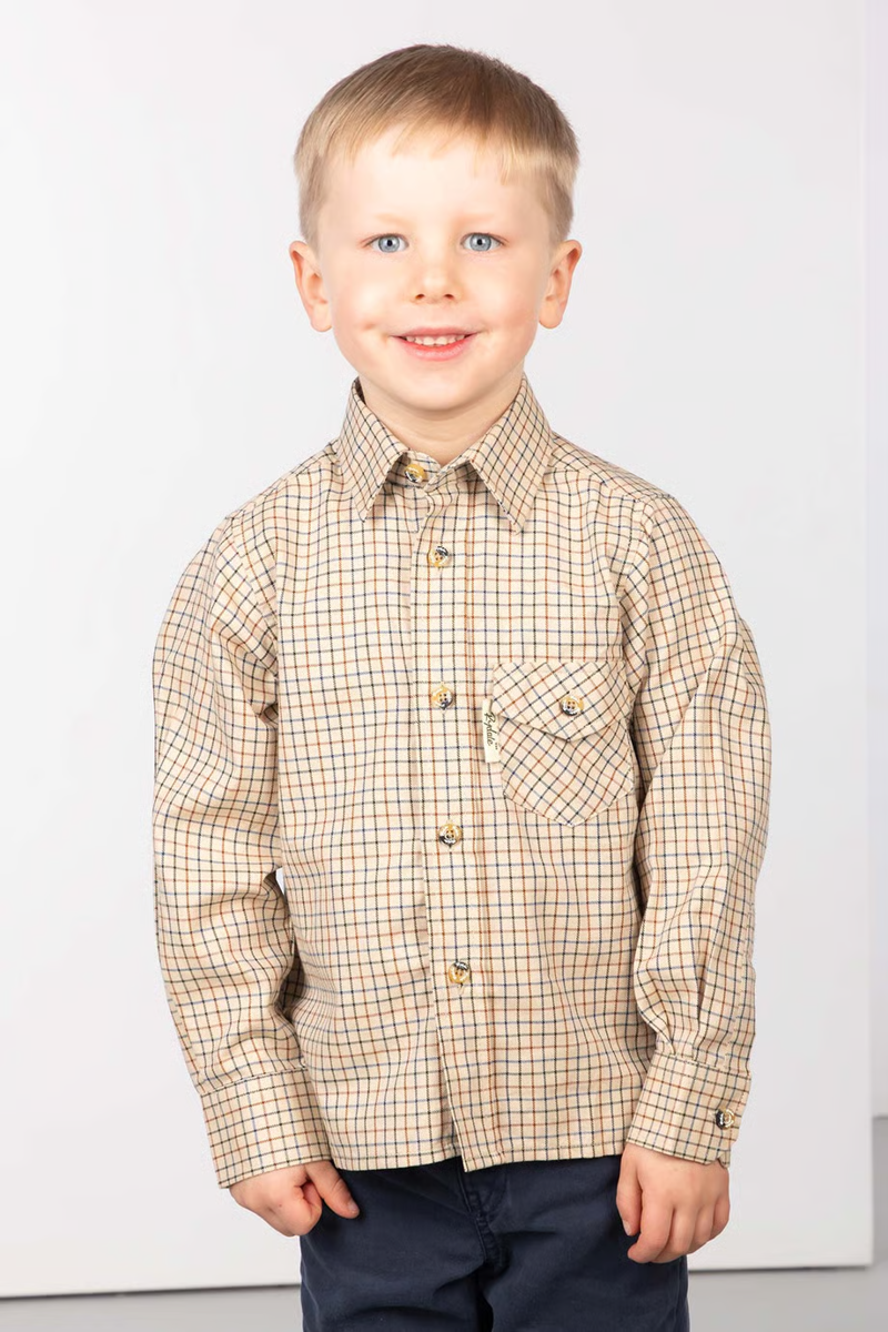 Rydale Boys Country Check Shirts - Poacher Beige