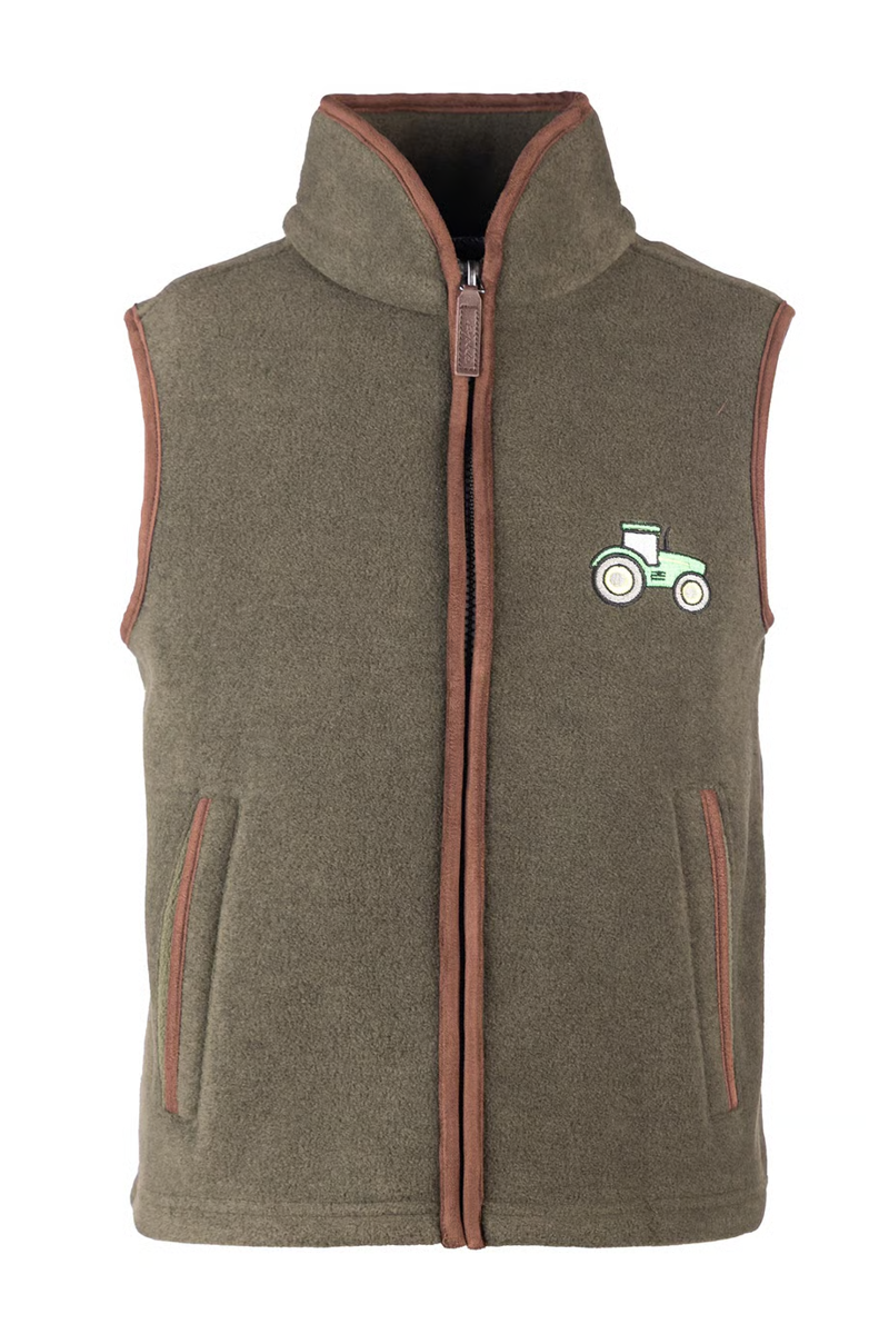 Rydale Junior Huggate Fleece Waistcoat - Tractor Khaki/Green