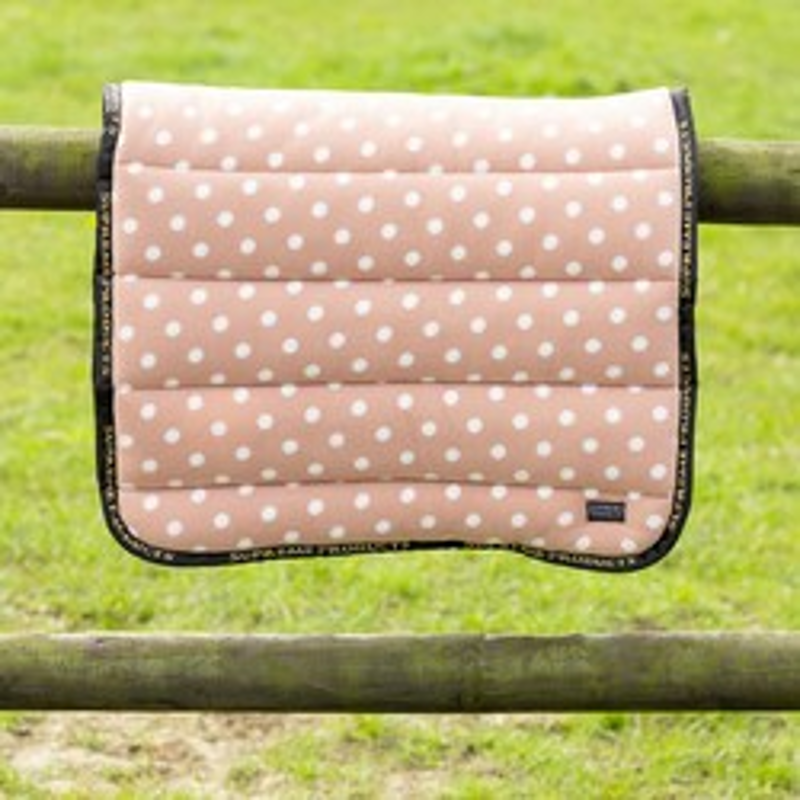 Supreme Products Dotty Fleece Saddle Pad - Luxurious Latte
