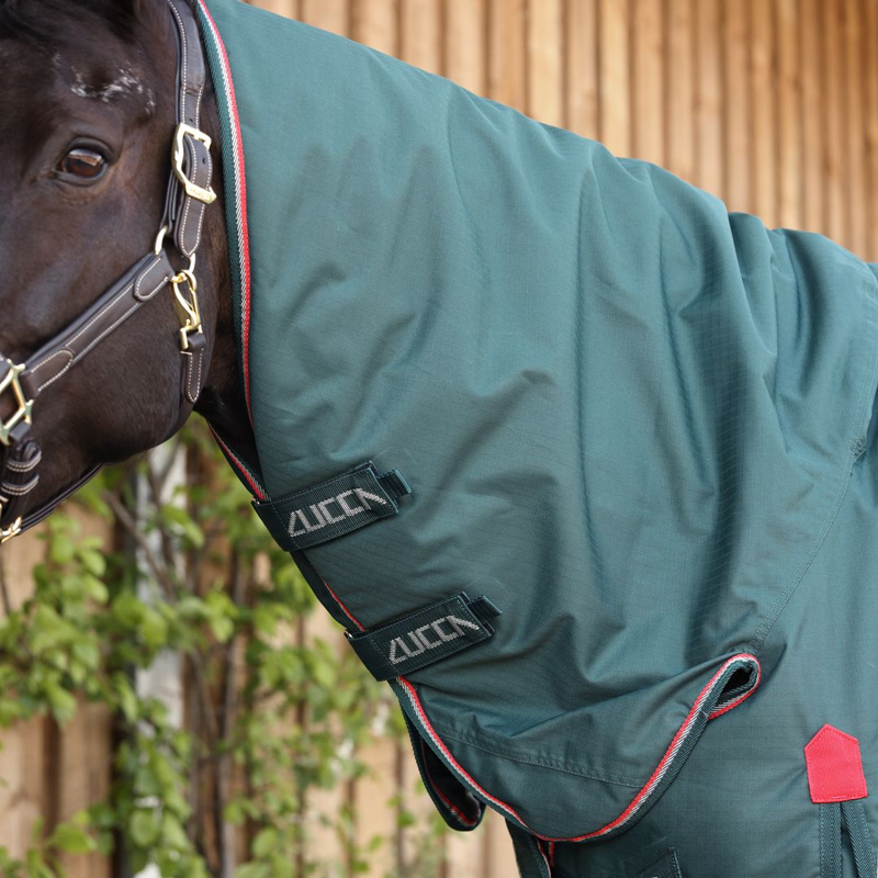 LUCCA 50g Lightweight Combo Turnout Rug - Green-3