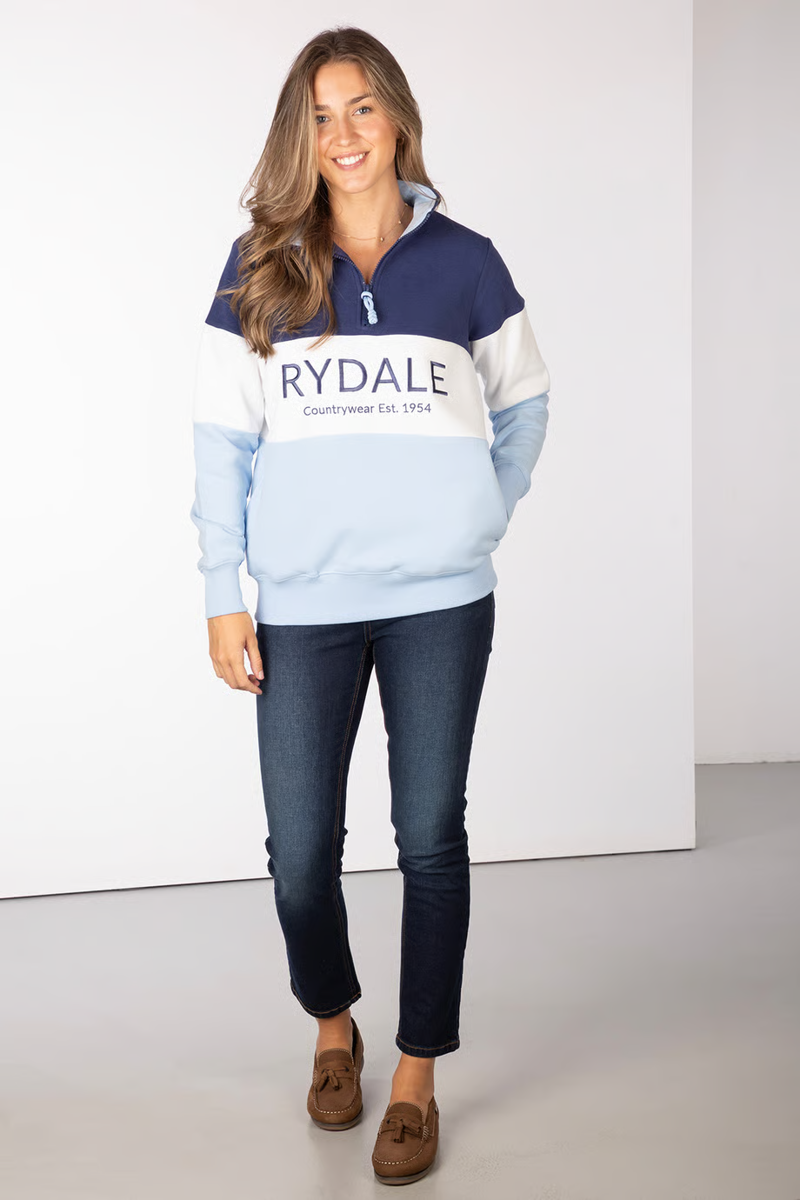 Rydale Ladies Byland Sweatshirt - Rydale Soft Blue/White/Denim-2