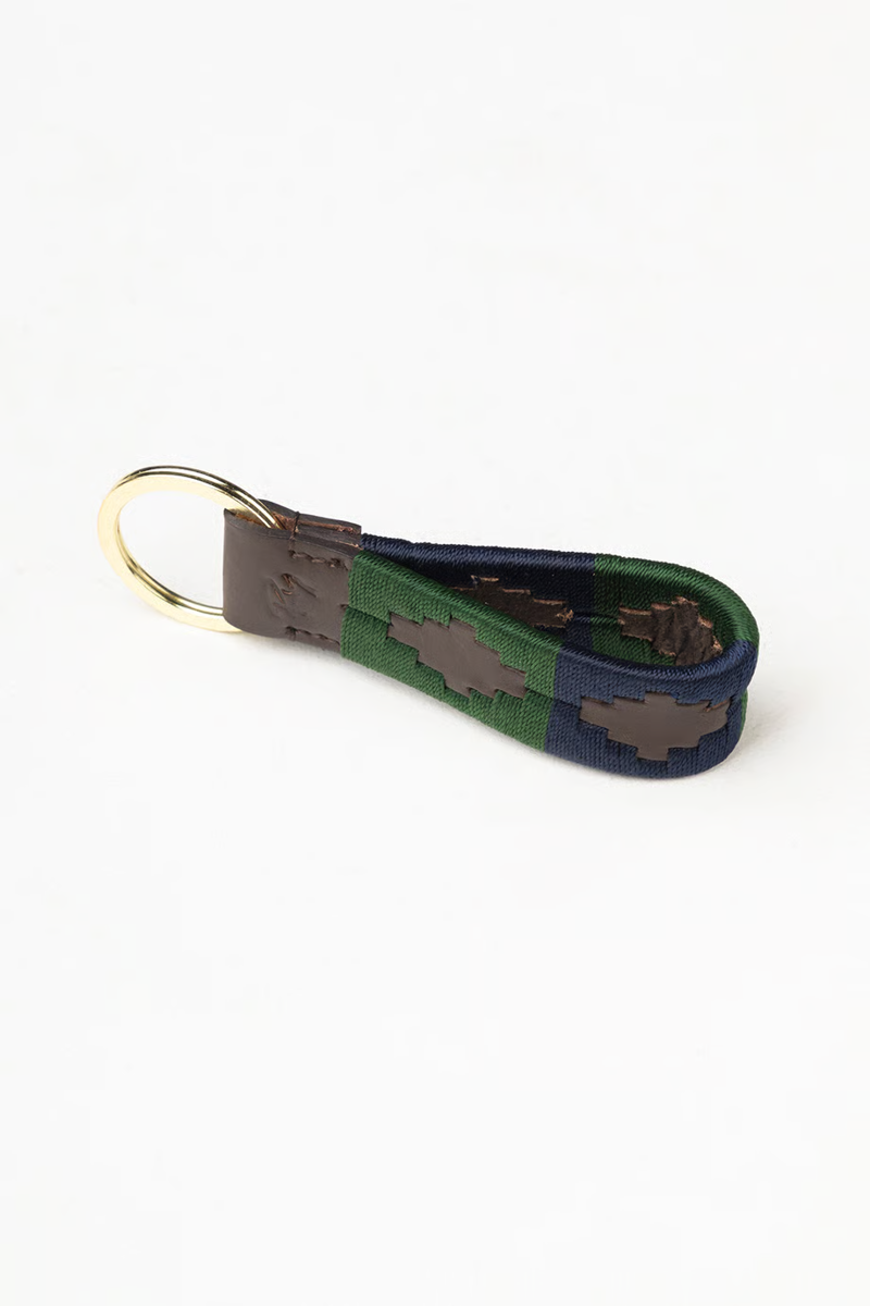 Rydale Leather Loop Askwith Polo Keyring - Olive/Navy