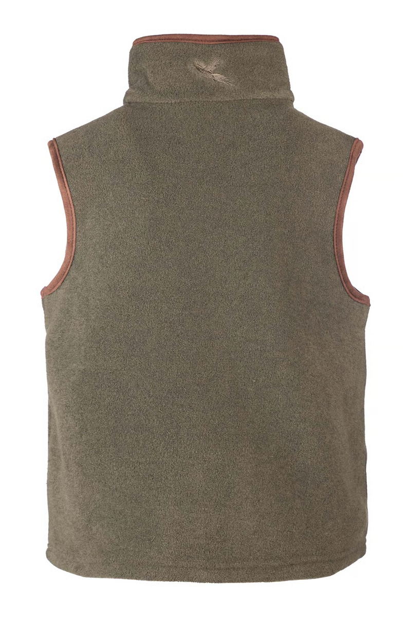 Rydale Junior Huggate Fleece Waistcoat - Tractor Khaki/Blue-1