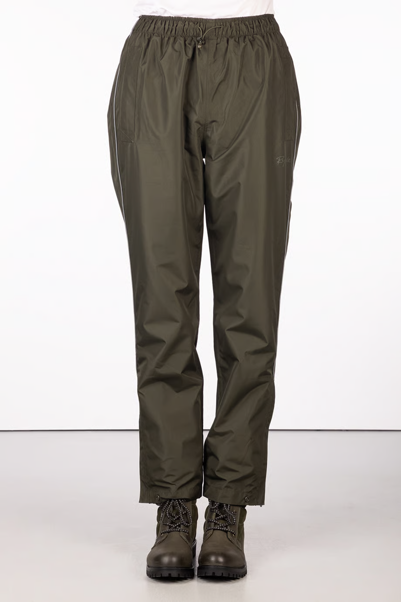 Rydale Ladies Waterproof Overtrousers - Khaki/Silver-2