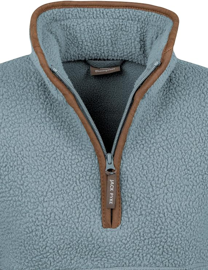 Jack Pyke Ladies Half Zip Sherpa Fleece Pullover - Ice Blue-5