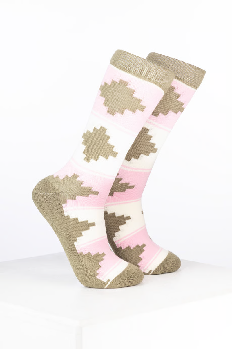 Rydale Womens Bamboo Rich Polo Belt Ankle Socks Pack of Ten - Polo Cream/Soft Pink/Light Olive