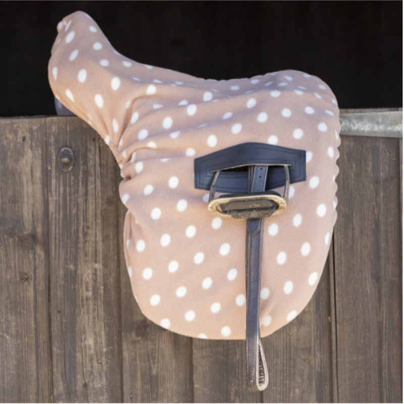 Supreme Products Dotty Fleece Ride On Saddle Cover - Luxurious Latte