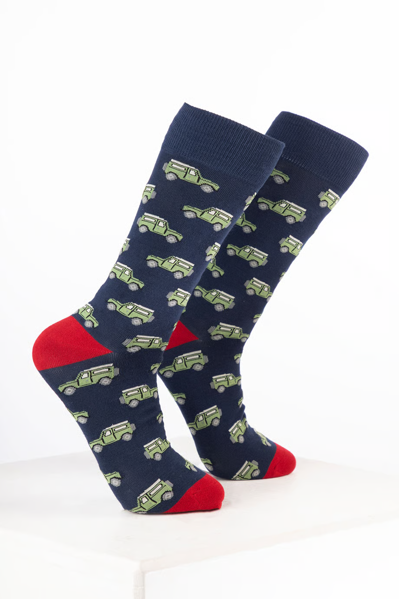 Rydale Men's Bamboo Rich Car Ankle Socks Pack of 10 - 4X4 Navy