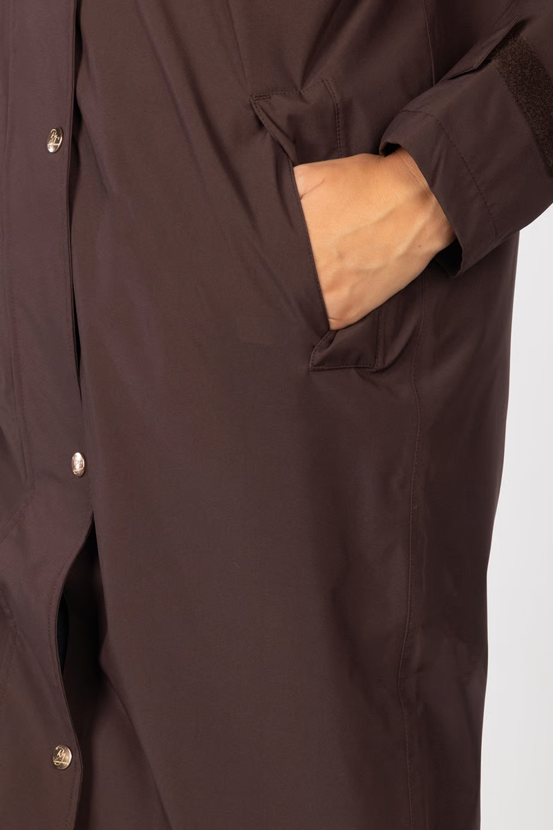 Rydale Ladies Bramham Full Length Coat - Dark Brown-8