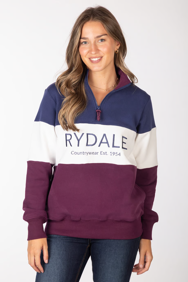 Rydale Ladies Byland Sweatshirt - Rydale Berry/White/Denim