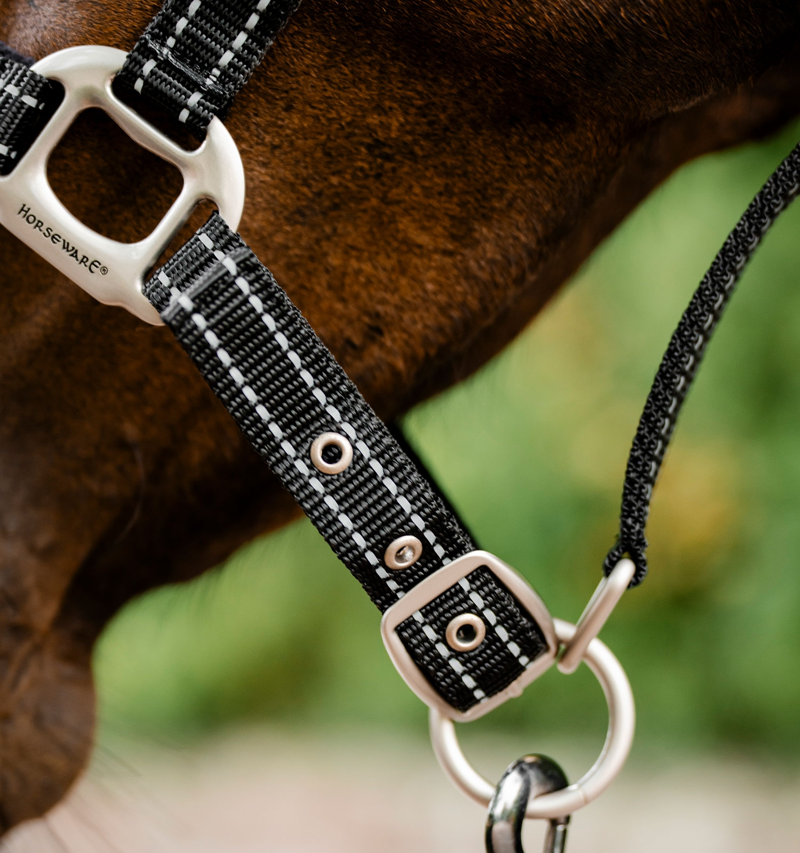 Horseware FieldSafe Headcollar - Black/Reflective-4
