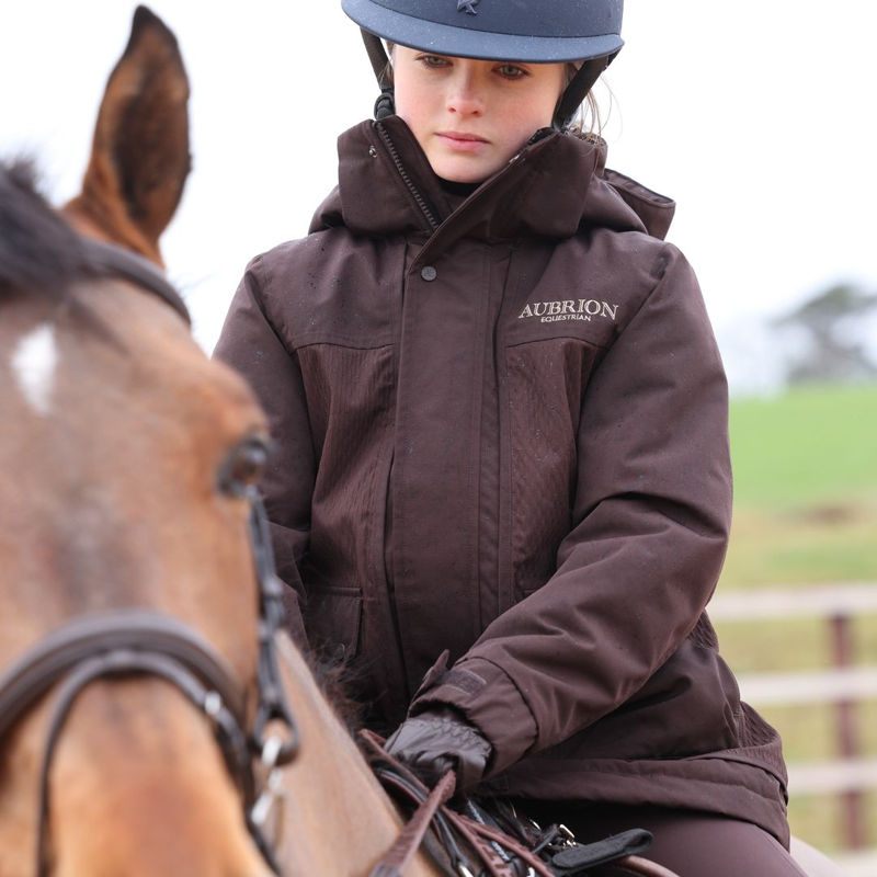 Shires Aubrion Equestrian Winter Coat Young Rider - Espresso-5