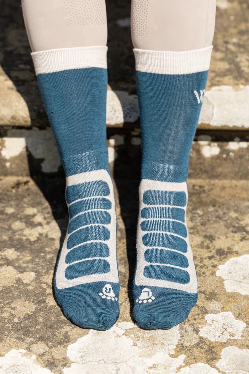 Woof Wear Short Bamboo Tech Riding Sock - Petrol Blue-1