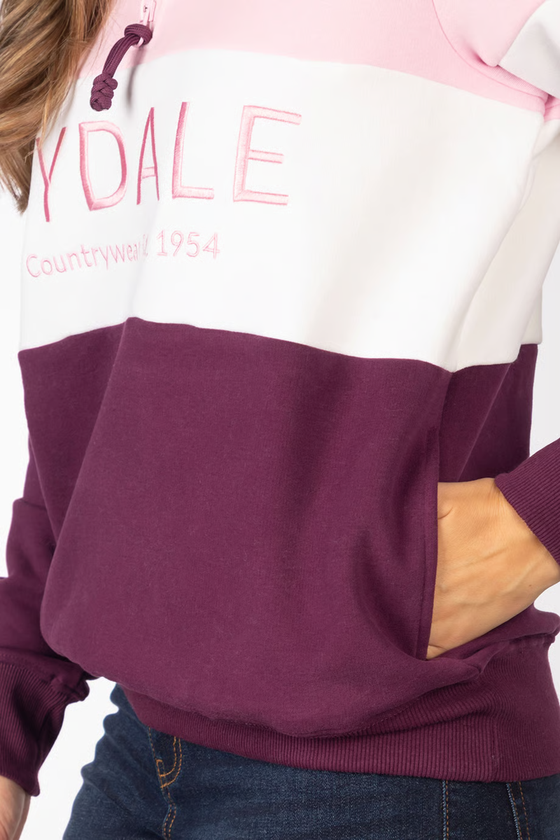 Rydale Ladies Byland Sweatshirt - Rydale Berry/White/Sorbet-3