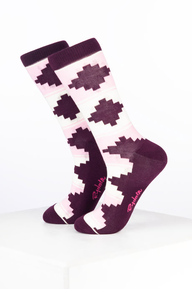 Rydale Womens Bamboo Rich Polo Belt Ankle Socks Pack of Ten - Polo Cream/Soft Pink/Dark Berry-1