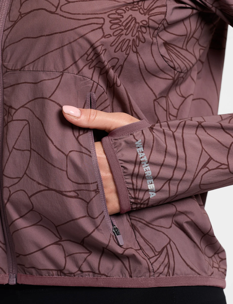 WeatherBeeta Lightweight UV Jacket -Mauve Wine/In Bloom Ladies-3