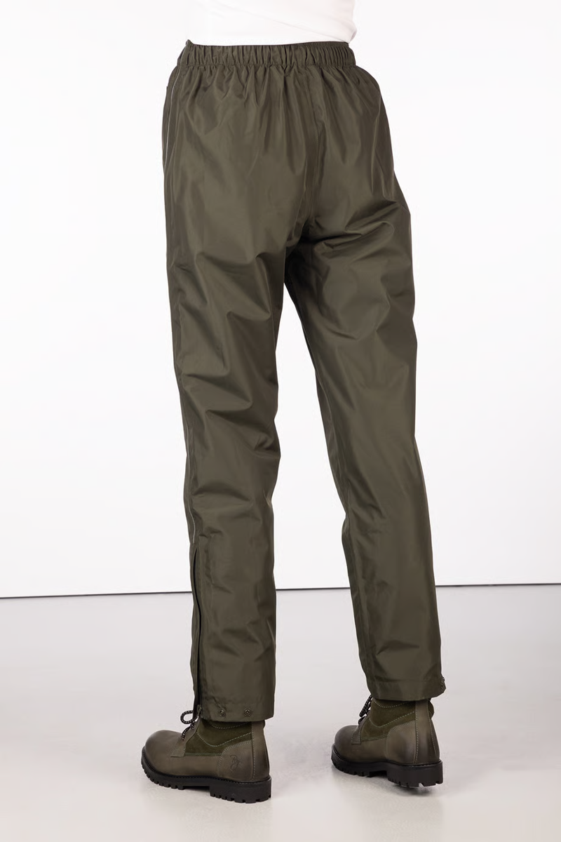 Rydale Ladies Waterproof Overtrousers - Khaki/Silver-1
