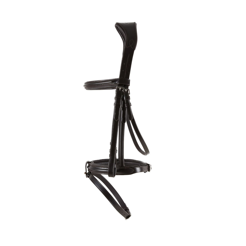 Cameo ComfortPro Flash Bridle with Rubber Grip Reins - Dark Brown