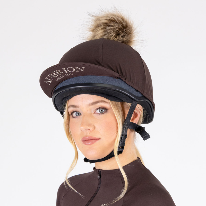 Shires Aubrion Equestrian Hat Cover - Espresso