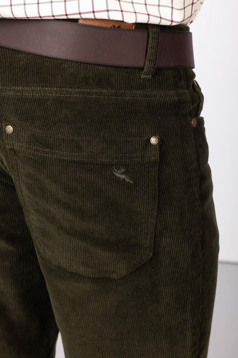 Rydale Men's Straight Leg Corduroy Trousers - Rupert - Khaki-3